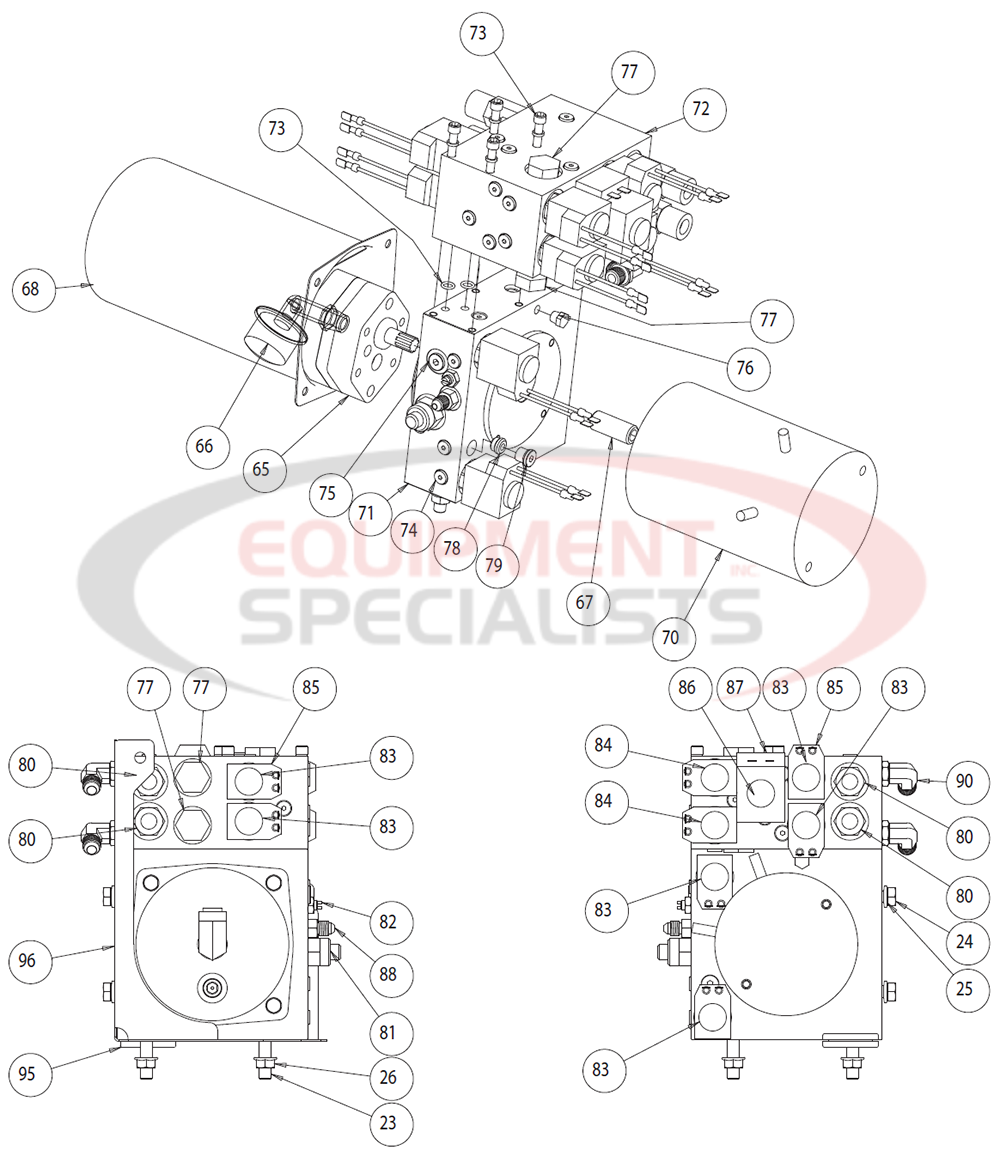 Buyers Snow Dogg VXF Hydraulic Power Unit Diagram Breakdown Diagram