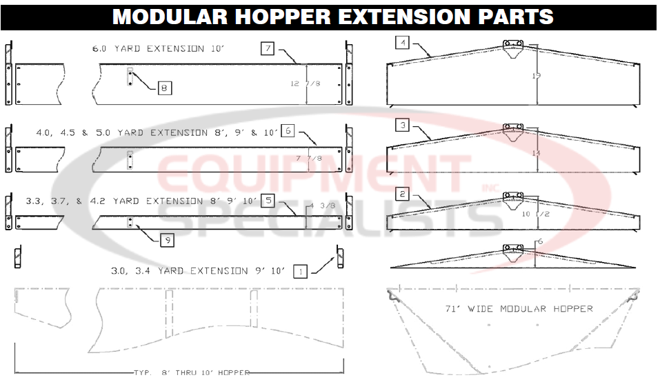 Downeaster Modular Hopper Extension Parts Diagram Breakdown Diagram