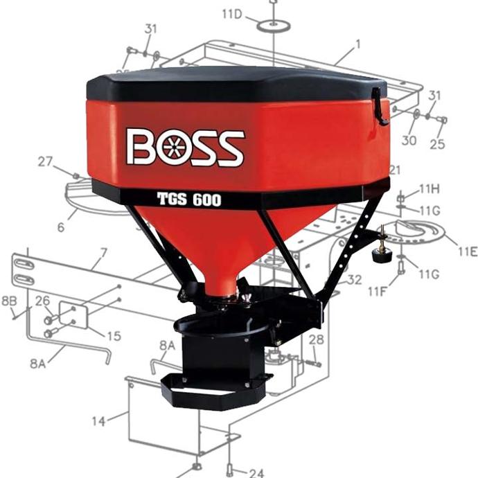 BOSS Tailgate Spreader Parts Diagrams