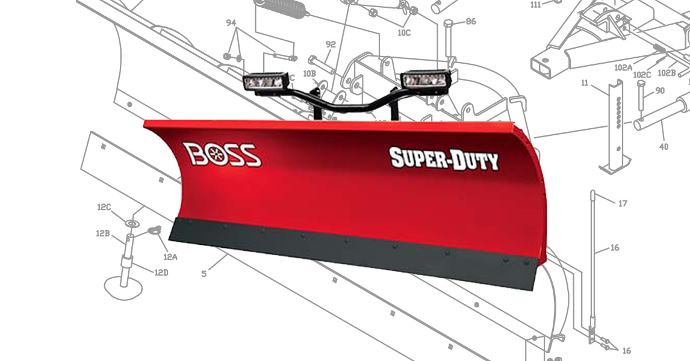 BOSS Straight blade plow parts diagrams