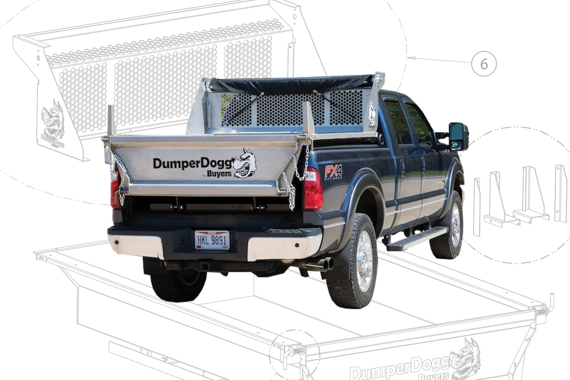 DumperDogg Stainless Steel Dump Insert Parts Diagrams