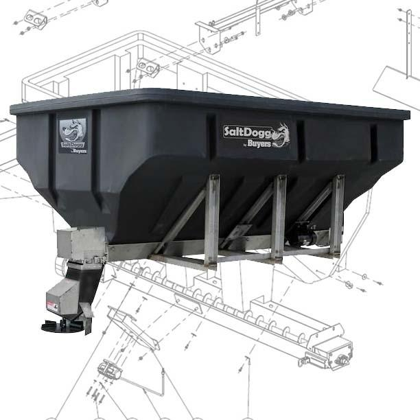 Buyers SaltDogg Pick Up Truck Spreaders (3/4 to 3 Cubic Yards) Parts Diagrams