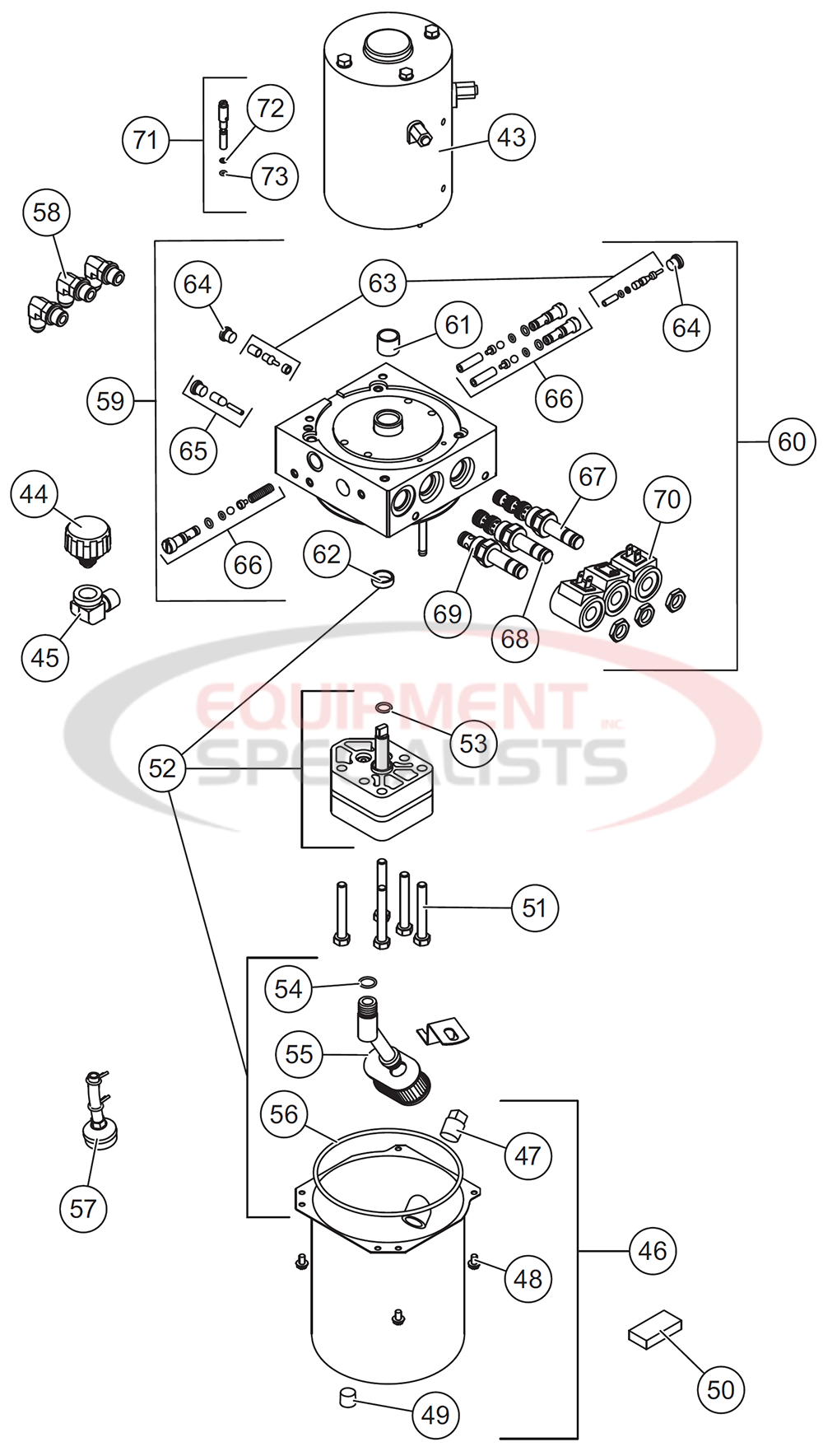 Western Ultramount 2 Pro Plow/Plus FloStat Hydraulic Unit Diagram Breakdown Diagram