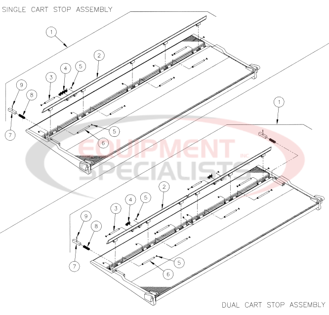 Thieman Stowaway Cart Stop Assembly Diagram Breakdown Diagram