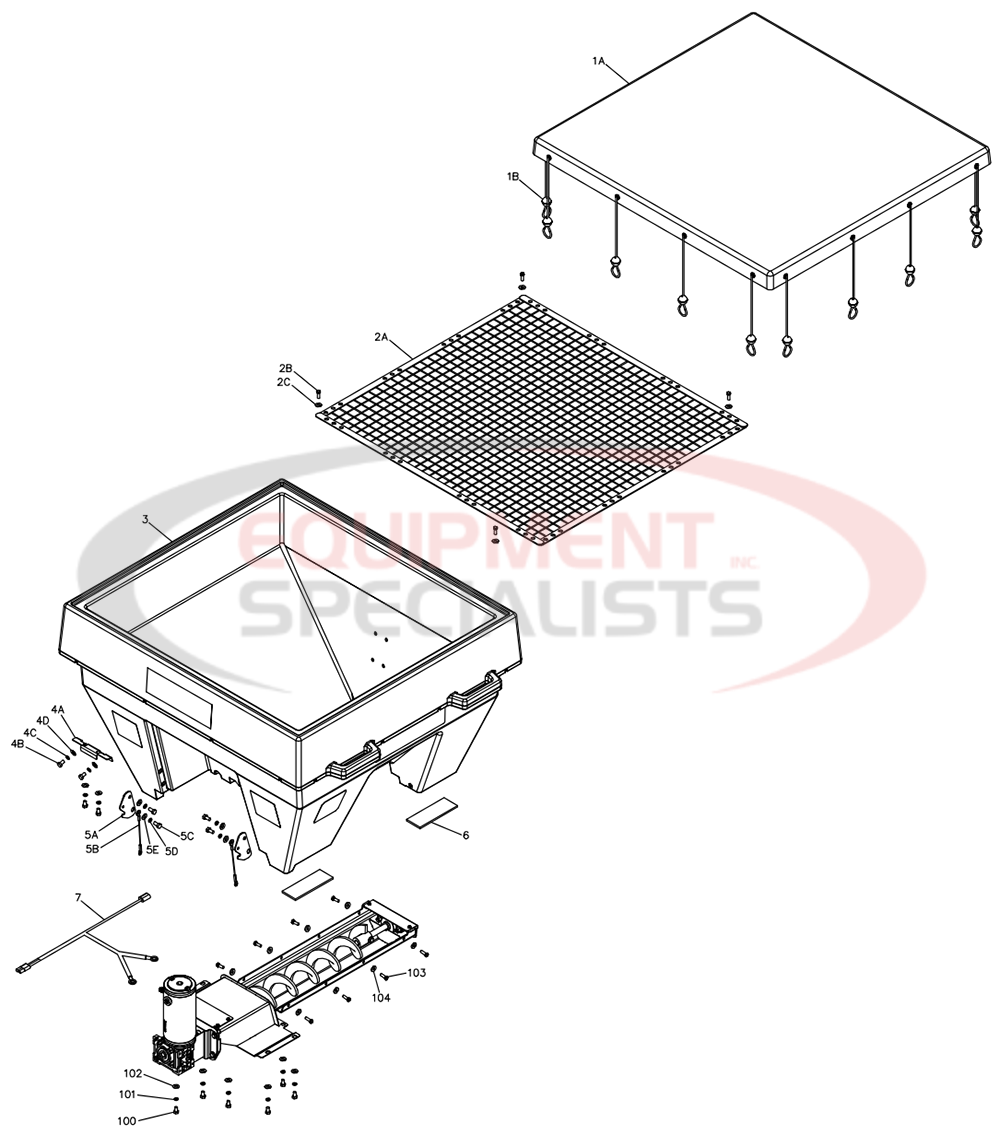 Boss VBX 3000 Hopper Assembly Diagram Breakdown Diagram