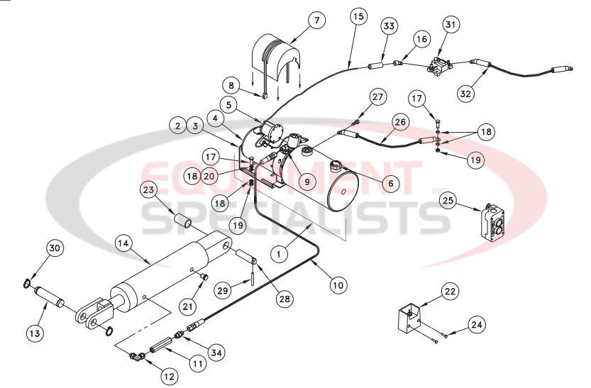 Thieman Stowaway M16/20/25/30 Pump Assembly Gravity Down Diagram Breakdown Diagram