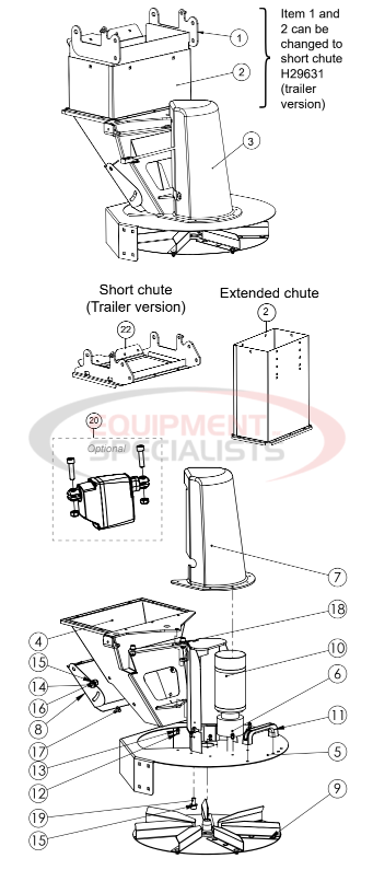 Hilltip Chute Assembly 2000-6000AM Diagram Breakdown Diagram