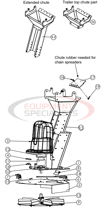 Hilltip Chute Assembly 2000-6000 AM/CM Diagram Breakdown Diagram