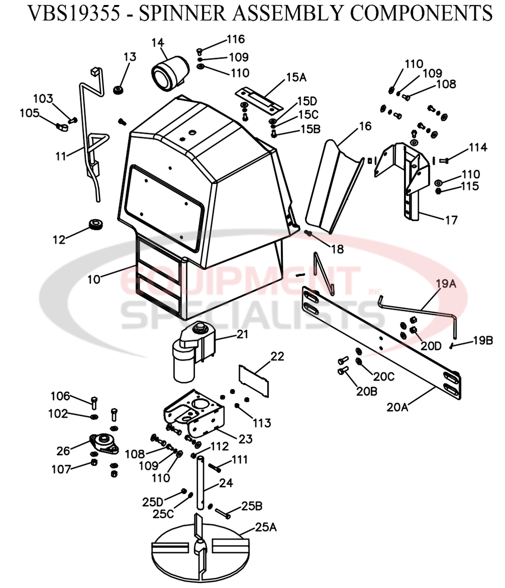 Boss VBX 3000 Chute Assembly Diagram Breakdown Diagram