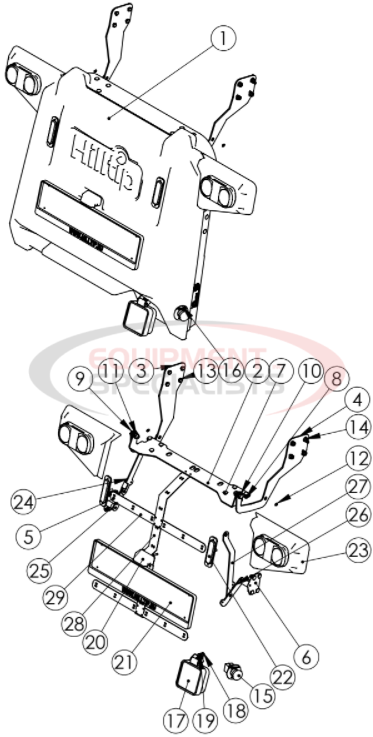 Hilltip Back Cover Assembly 2000-6000AM/CM Diagram Breakdown Diagram