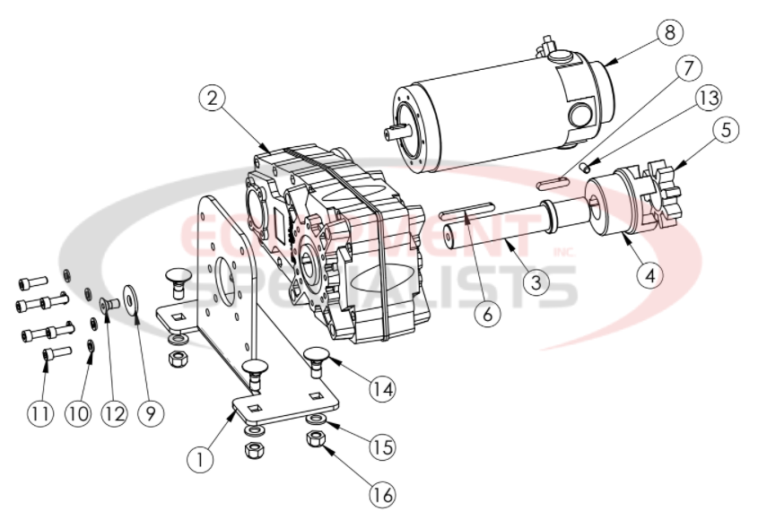 Hilltip Auger Gearbox Pre-Assembly 2000-6000 AM/CM Diagram Breakdown Diagram