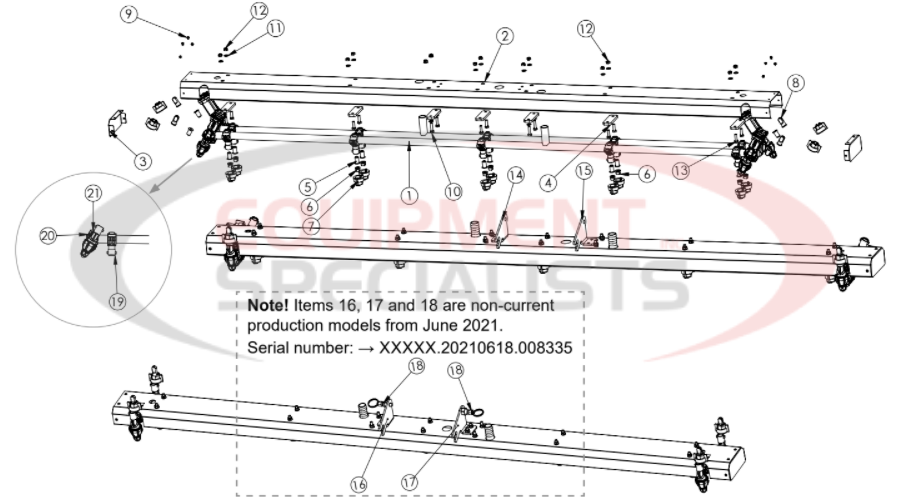 Hilltip Spraybar 2000-6000 AM/CM Diagram Breakdown Diagram