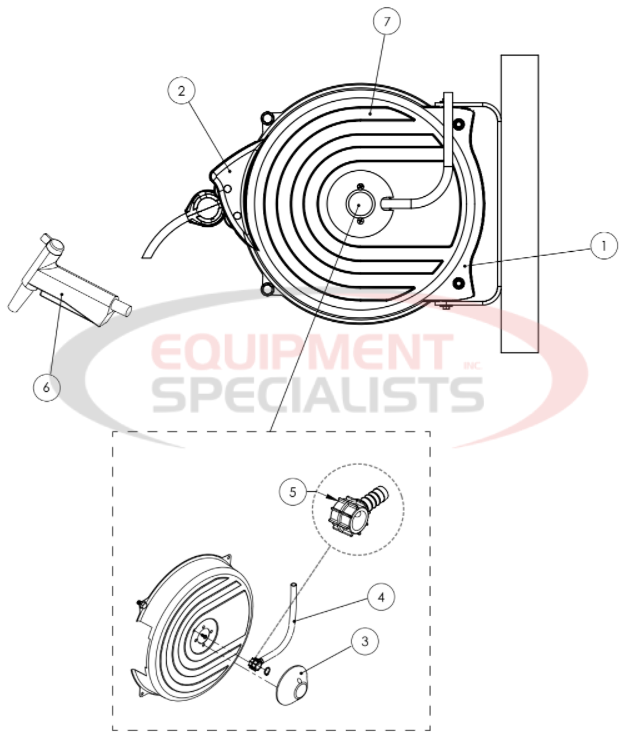 Hilltip Hose Reel 2000-6000 AM/CM Diagram Breakdown Diagram