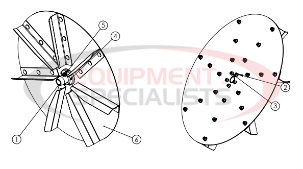 Hilltip Spinner Assembly 2100-3400 Poly Electric spreader Diagram Breakdown Diagram