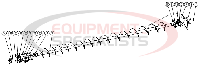 Hilltip Auger Screw Pre-Assembly Extended 2100-3400 Poly Electric Spreader Diagram Breakdown Diagram