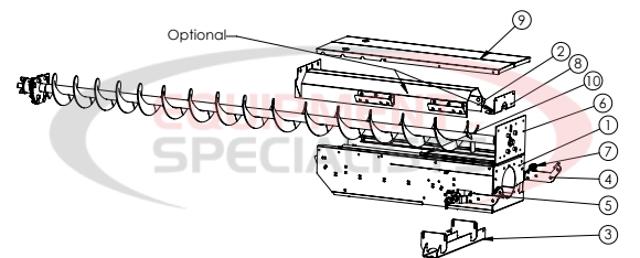 Hilltip Auger Bottom Extension Assembly 2100-3400 Poly Electric Spreader Diagram Breakdown Diagram