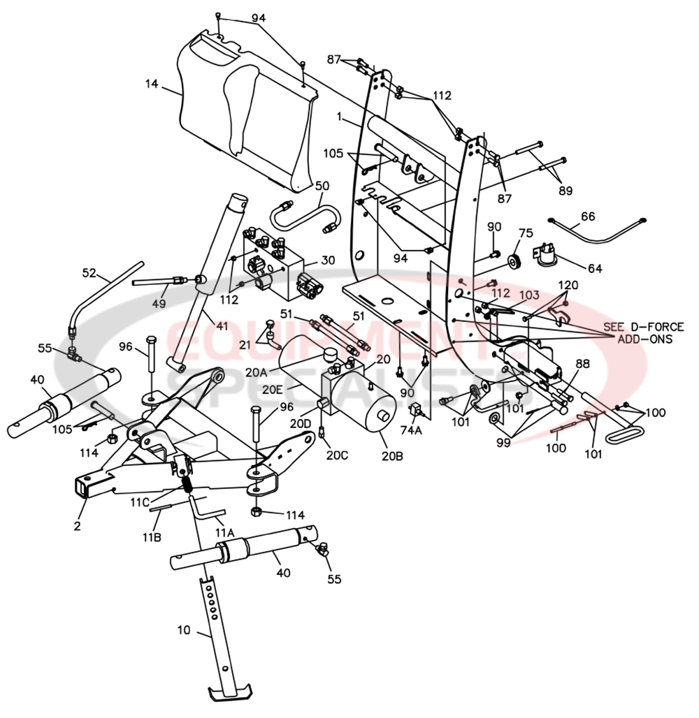 Boss HTX A Frame and Lift Frame Diagram Breakdown Diagram