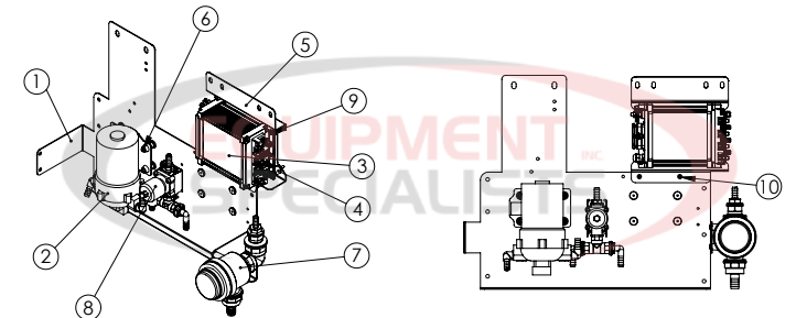 Hilltip Pump and Pre-Wet Valve 2100-3400 Poly Electric Spreader Diagram Breakdown Diagram