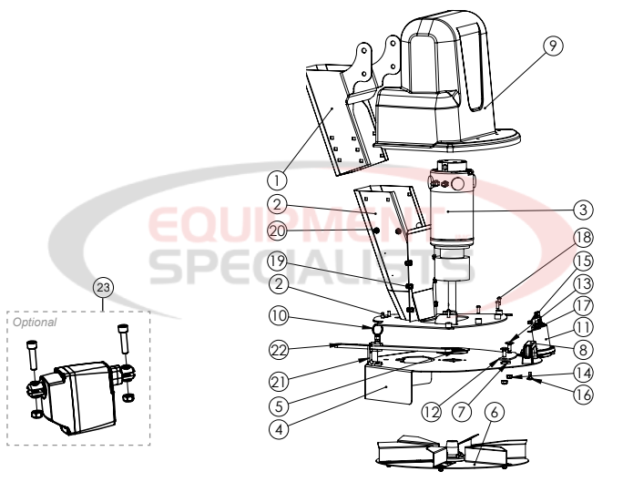 Hilltip Chute Assembly Short 1200-1500AM Spreader Diagram Breakdown Diagram