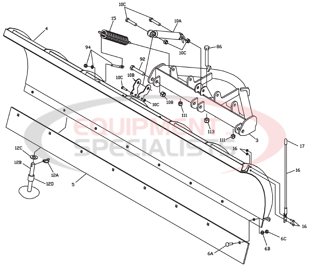 Boss Straight Blade Moldboard Diagram Breakdown Diagram