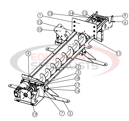 Hilltip Auger Bottom Pre-Assembly 1200-1500AM Spreader Diagram Breakdown Diagram