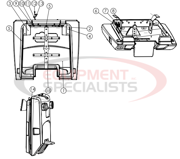 Hilltip Back Cover Assembly 1200-1500AM Spreader Diagram Breakdown Diagram