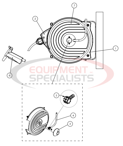 Hilltip Hose Reel 1200-1500AM Diagram Breakdown Diagram