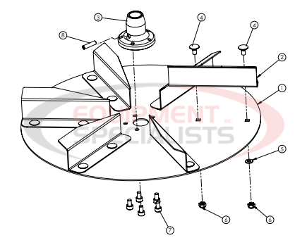 Hilltip Spinner Assembly 800-1450 Poly Electric Spreader Diagram Breakdown Diagram