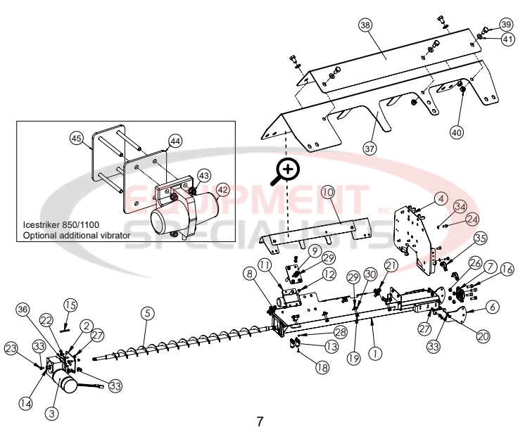 Hilltip Auger Drive Assembly 800-1450 Poly Electric Spreader Diagram Breakdown Diagram