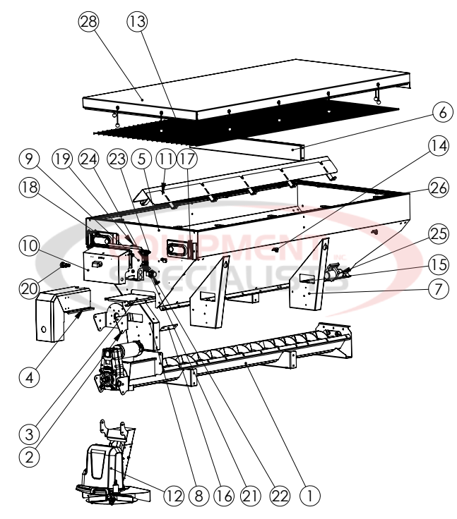 Hilltip Spreader Assembly 1000-3300 SSA/SSC Stainless Steel Spreader Diagram Breakdown Diagram