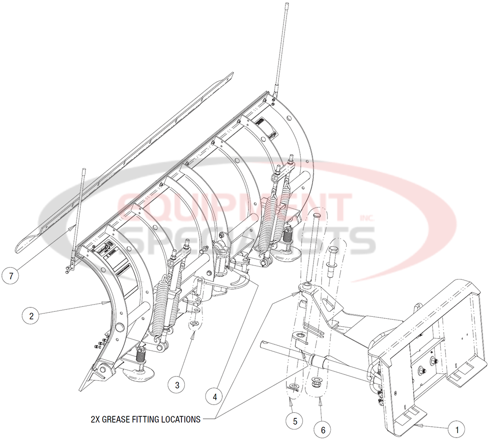 Buyers SnowDogg SKTE Snow Plow Diagram Breakdown Diagram