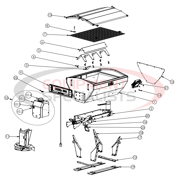 Hilltip Spreader Assembly Icebreaker 380 Diagram Breakdown Diagram