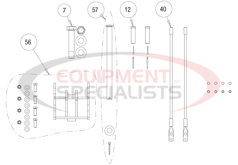 Buyers SnowDogg SKTE Snow Plow Hardware Diagram Breakdown Diagram