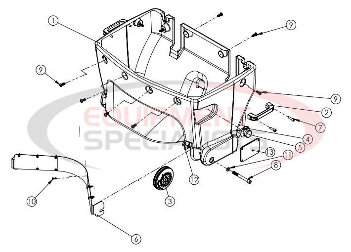 Hilltip Plastic Bottom Assembly IceStriker 45-100 Diagram Breakdown Diagram