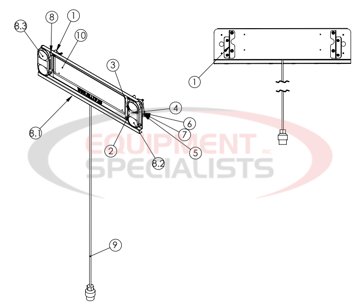 Hilltip Rear Lights LED & License Plate Kit IceStriker 45-100 Diagram Breakdown Diagram