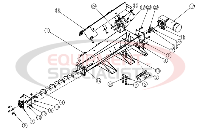 Hilltip Bottom Assembly 800-1100 Poly Electric Tractor Spreader Diagram Breakdown Diagram