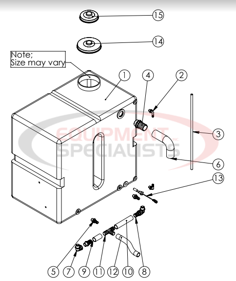Hilltip Tank Assembly Spraystriker 1350-5300 De-Icing Sprayer Diagram Breakdown Diagram