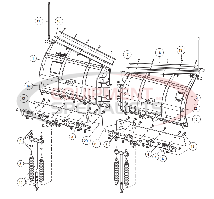 Buyers VMDII Moldboard Parts Diagram Breakdown Diagram