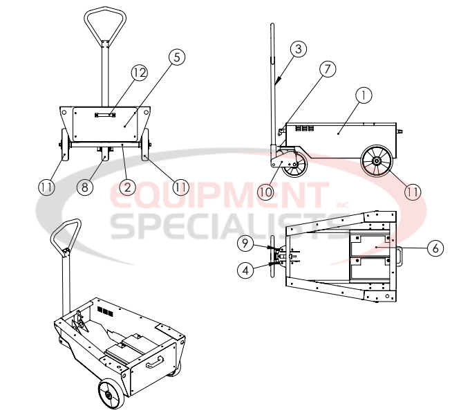Hilltip Spraystriker M130 Cart Preassembly Diagram Breakdown Diagram