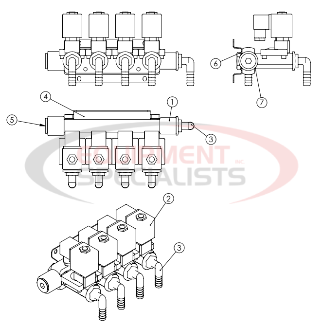 Hilltip Spraystriker Valve Assembly 4X12VDC Diagram Breakdown Diagram