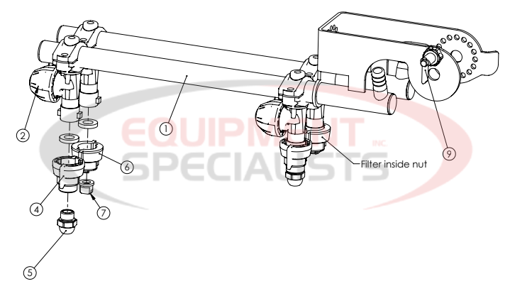 Hilltip Short Side Spraybar Preassembled Diagram Breakdown Diagram