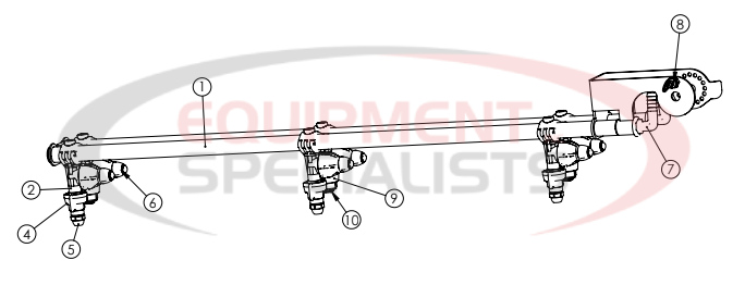 Hilltip Long Side Spraybar Spraystriker Pre-Assembled Diagram Breakdown Diagram