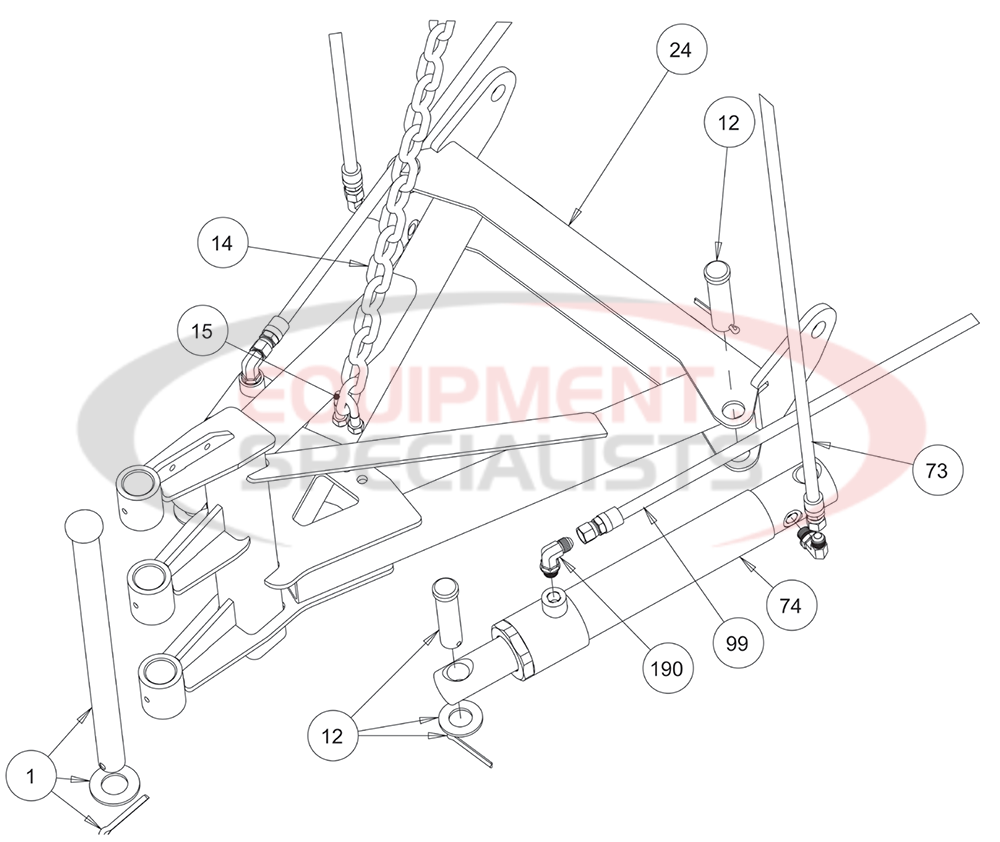 Buyers SnowDogg VUT Snow Plow A Frame Diagram Breakdown Diagram