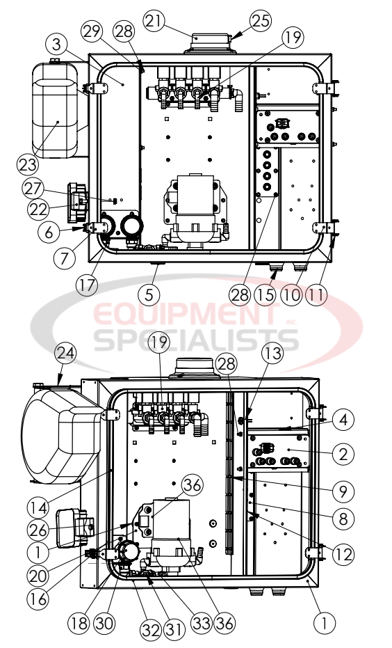 Hilltip Spraystriker Preassembled Pump Cabinet Breakdown Diagram