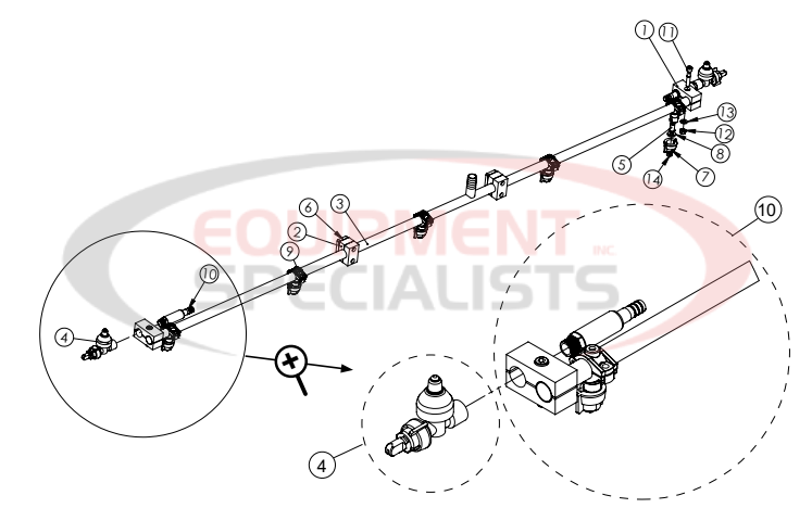 Hilltip SprayStriker Spraybar Assembly Parts Diagram Breakdown Diagram