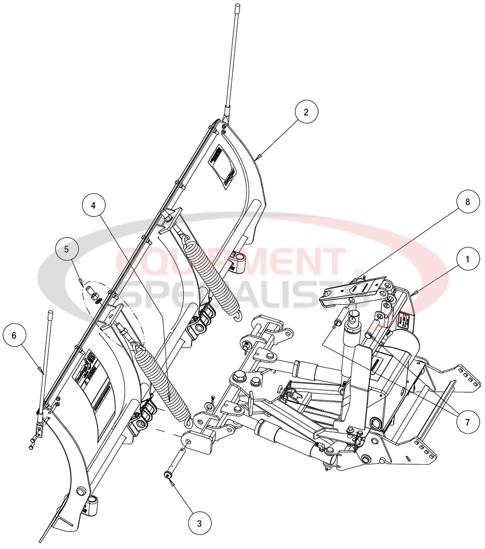 Buyers SnowDogg MUT Snow Plow Diagram Breakdown Diagram