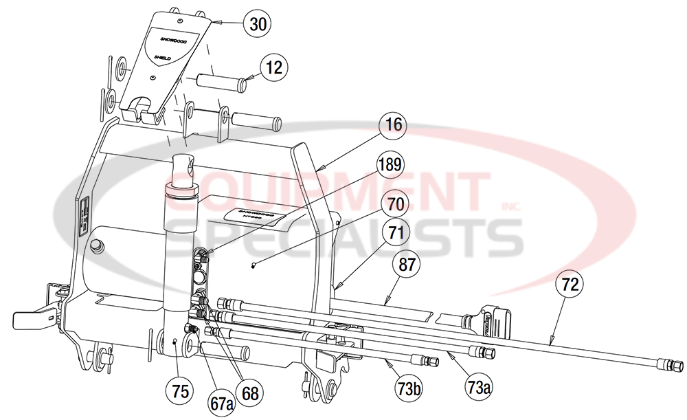 Buyers SnowDogg MUT Snow Plow Liftframe Diagram Breakdown Diagram