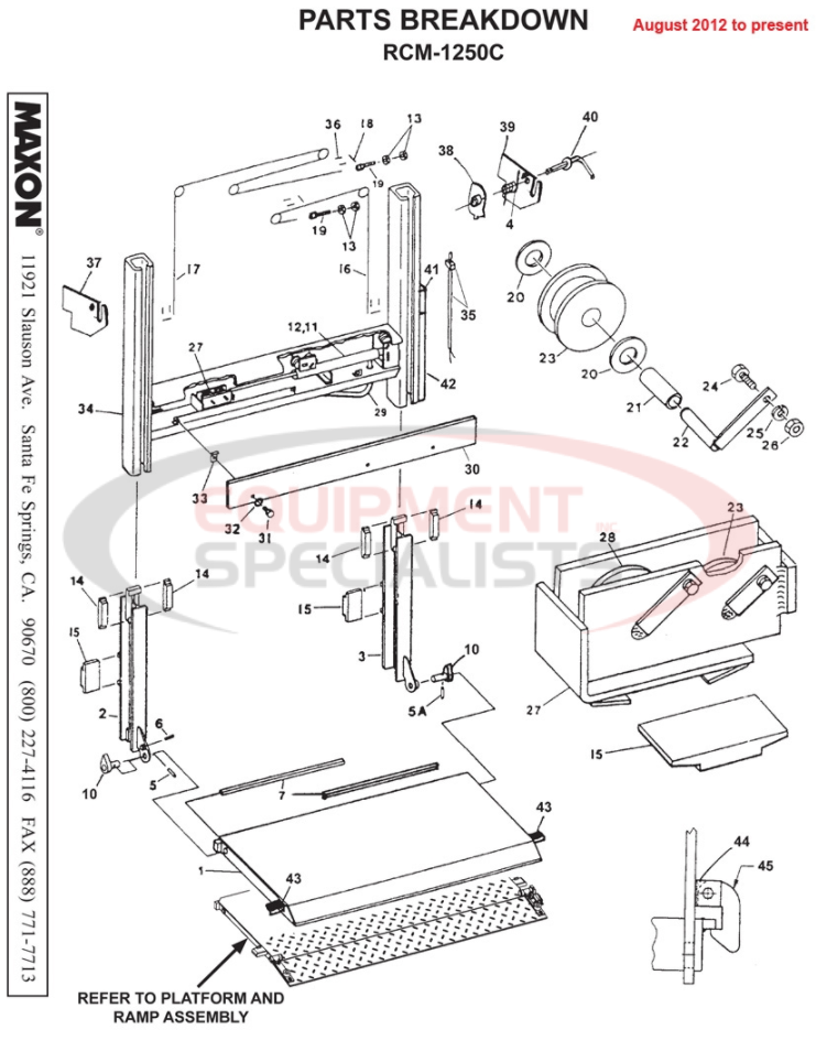 Maxon RCM-1250C Parts Diagram Breakdown Diagram