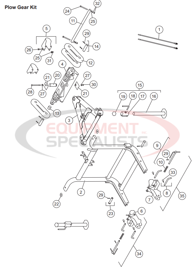 Western Suburbanite Plow Gear Kit 27550 Breakdown Diagram