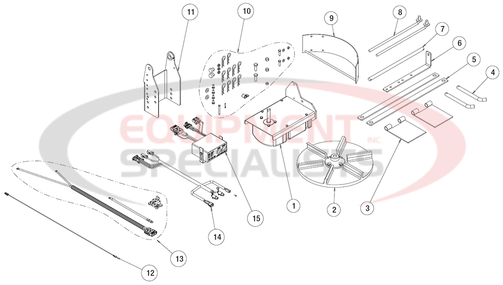 Buyers SaltDogg Electric SS Under Tailgate Hardware Box Diagram Breakdown Diagram